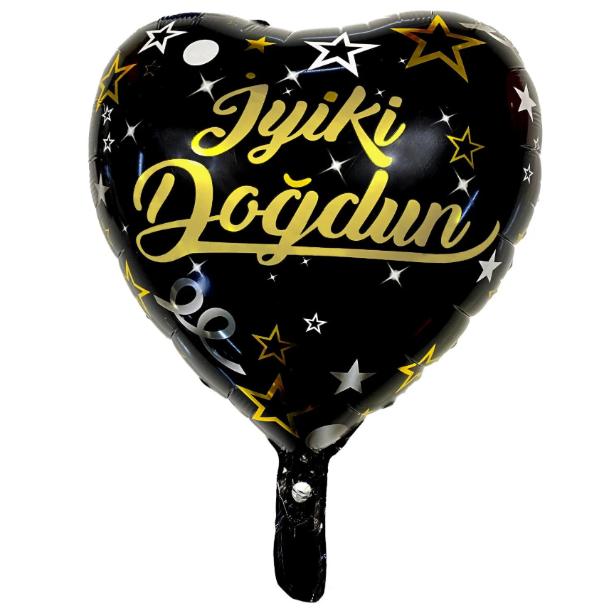 Kalp Folyo Balon İyiki Doğdun Siyah 18 INÇ